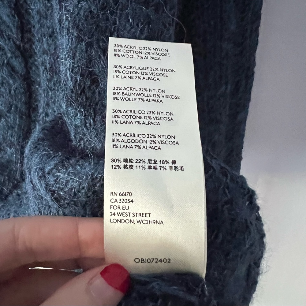 NWT Free People Angel Soft Alpaca Wool Pullover Blue Medium - Picture 10 of 11